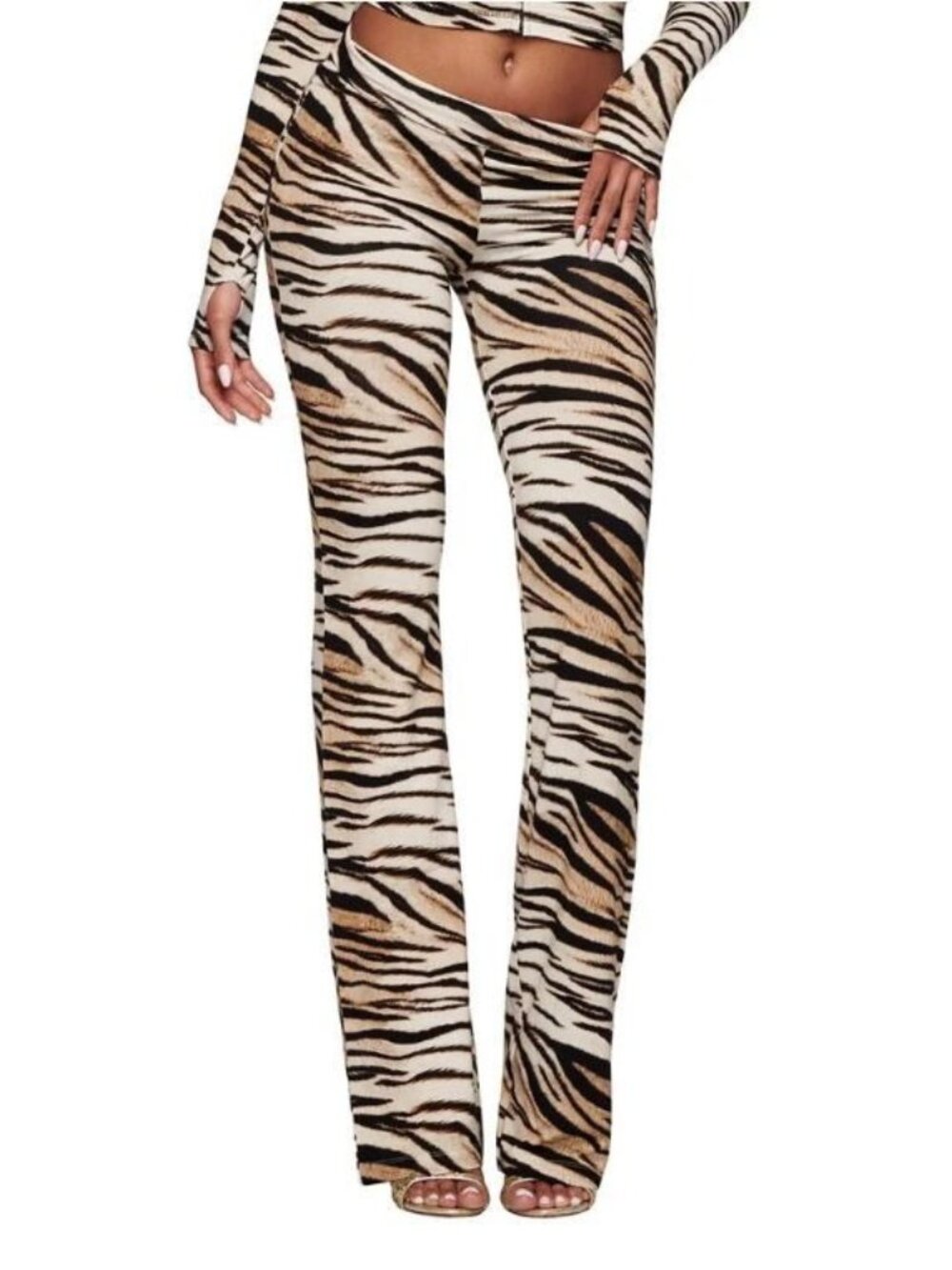 I AM GIA Light Tigress Blare Trackpant Women Size XXS NWT Flare Logo Back